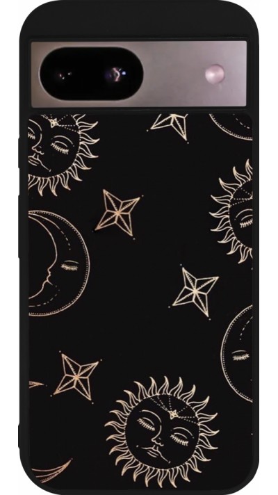 Coque Google Pixel 8a - Silicone rigide noir Suns and Moons