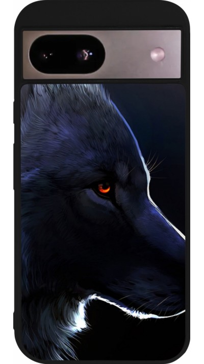 Coque Google Pixel 8a - Silicone rigide noir Wolf Shape