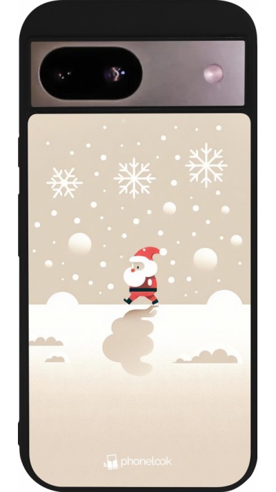 Google Pixel 8a Case Hülle - Silikon schwarz Weihnachten 2023 Minimalistischer Weihnachtsmann