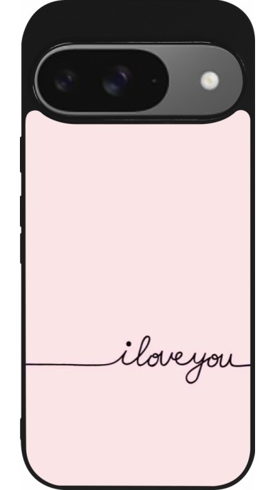 Google Pixel 9 / Pixel 9 Pro Case Hülle - Silikon schwarz Valentine 2023 i love you writing