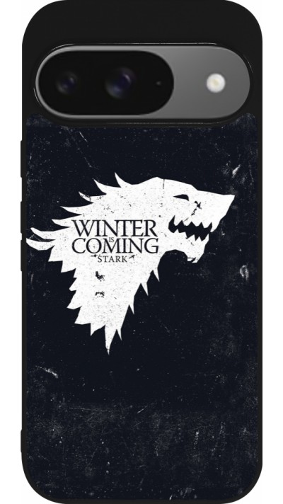 Google Pixel 9 / Pixel 9 Pro Case Hülle - Silikon schwarz Winter is coming Stark