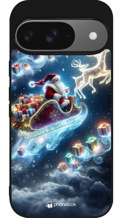 Google Pixel 9 / Pixel 9 Pro Case Hülle - Silikon schwarz Weihnachten 2023 Verzauberter Weihnachtsmann