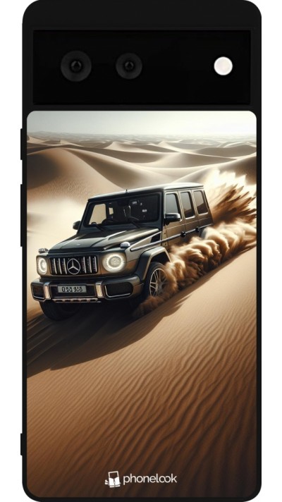 Google Pixel 6 Case Hülle - Silikon schwarz Mercedes G Drift Wueste