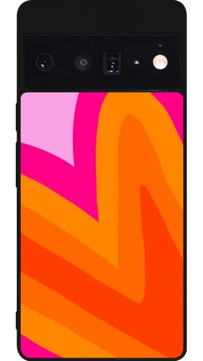 Google Pixel 6 Pro Case Hülle - Silikon schwarz Valentine 2024 heart gradient