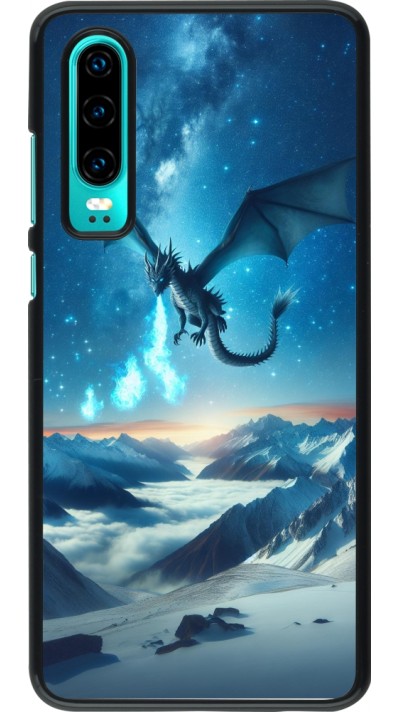 Coque Huawei P30 - Dragon nocturne montagne