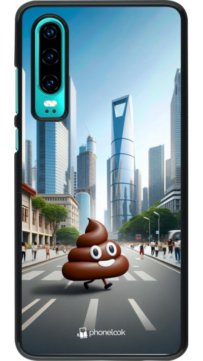 Coque Huawei P30 - Emoji Caca walk