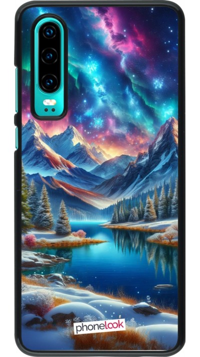 Coque Huawei P30 - Fantasy Mountain Lake Sky Stars