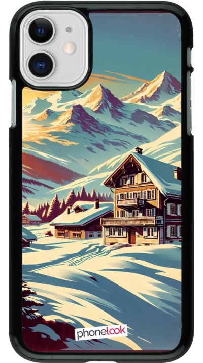 iPhone 11 Case Hülle - Chalet Berg verschneit