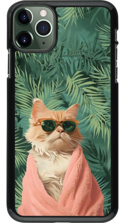 iPhone 11 Pro Max Case Hülle - Cat Summer Palms