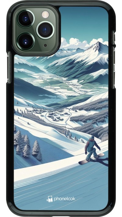 iPhone 11 Pro Case Hülle - Snowboarder Berg