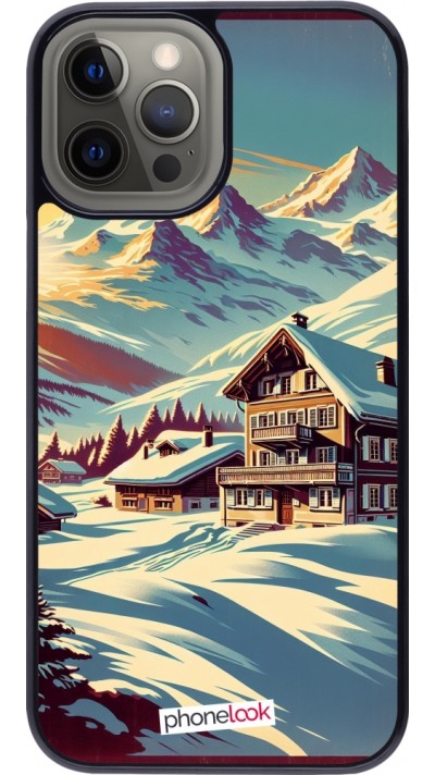 iPhone 12 Pro Max Case Hülle - Chalet Berg verschneit