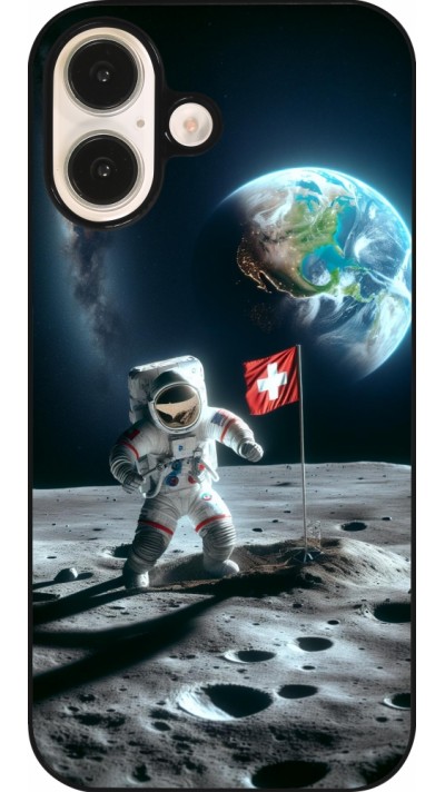 Coque iPhone 16 - Astro Suisse sur lune