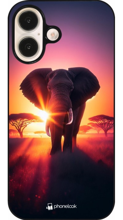 iPhone 16 Case Hülle - Elefant Sonnenaufgang Schönheit