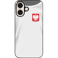 Coque iPhone 16 - Maillot de football Pologne 2022 personnalisable