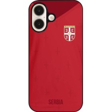 Coque iPhone 16 - Maillot de football Serbie 2022 personnalisable