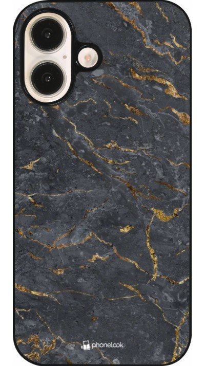 Coque iPhone 16 - Grey Gold Marble