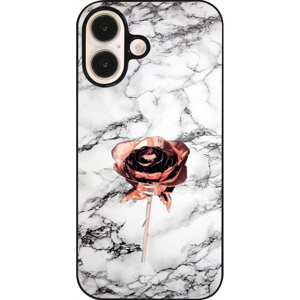 Coque iPhone 16 - Marble Rose Gold