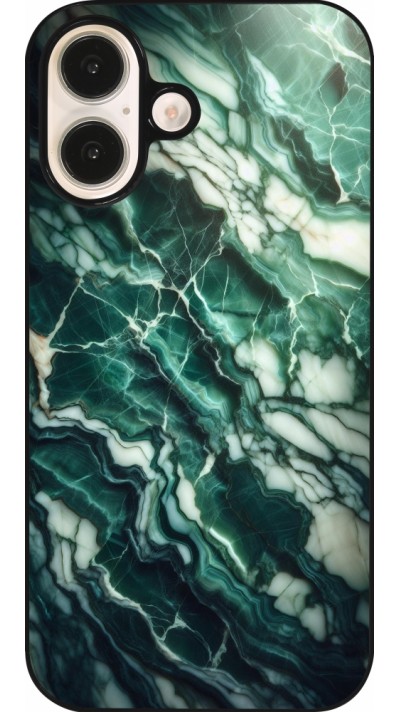 Coque iPhone 16 - Marbre vert majestueux