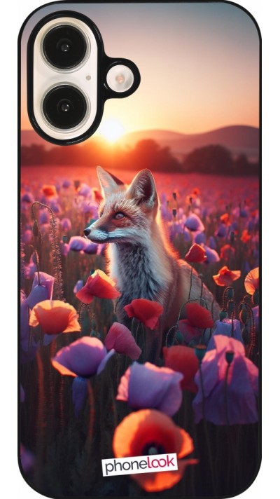 Coque iPhone 16 - Renard pourpre au crépuscule