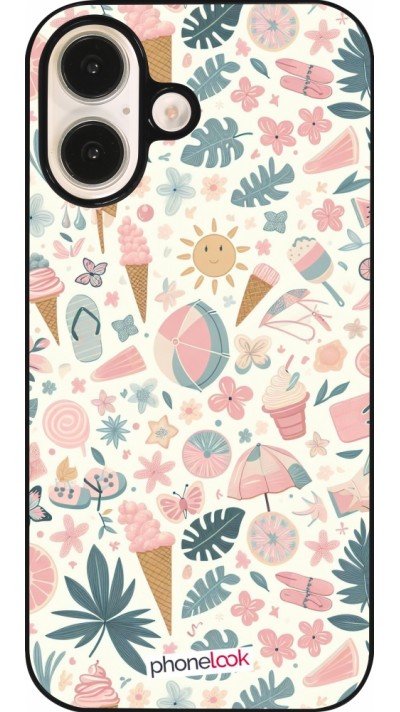 Coque iPhone 16 - Summer Pink Pattern