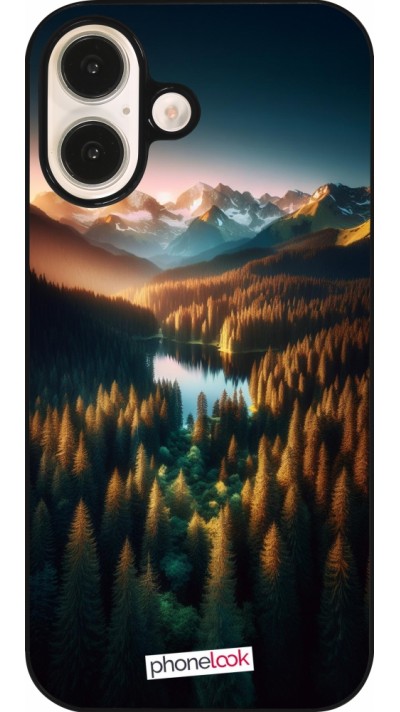 Coque iPhone 16 - Sunset Forest Lake