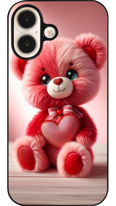 iPhone 16 Case Hülle - Valentin 2024 Rosaroter Teddybär