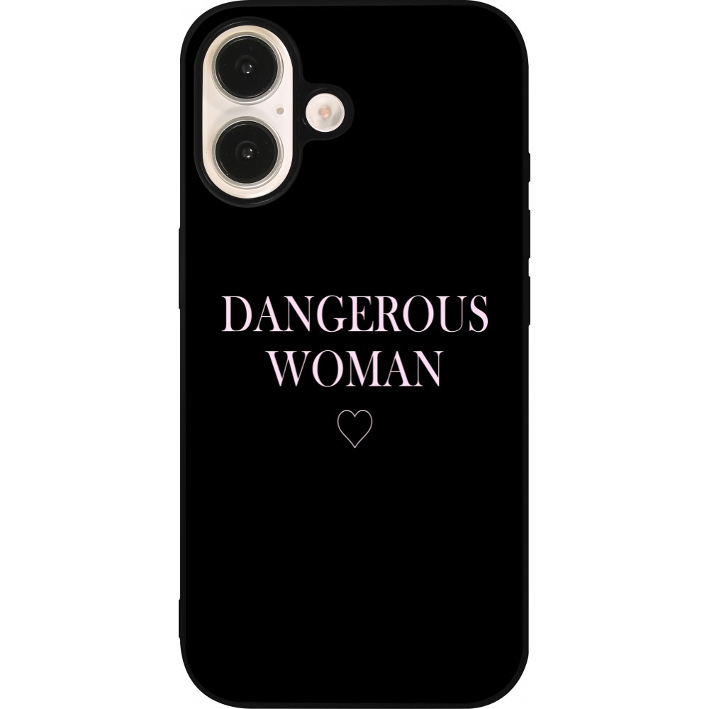 iPhone 16 Case Hülle - Silikon schwarz Dangerous woman