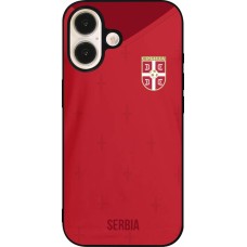 iPhone 16 Case Hülle - Silikon schwarz Serbien 2022 personalisierbares Fussballtrikot