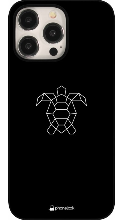 iPhone 16 Pro Max Case Hülle - Turtles lines on black