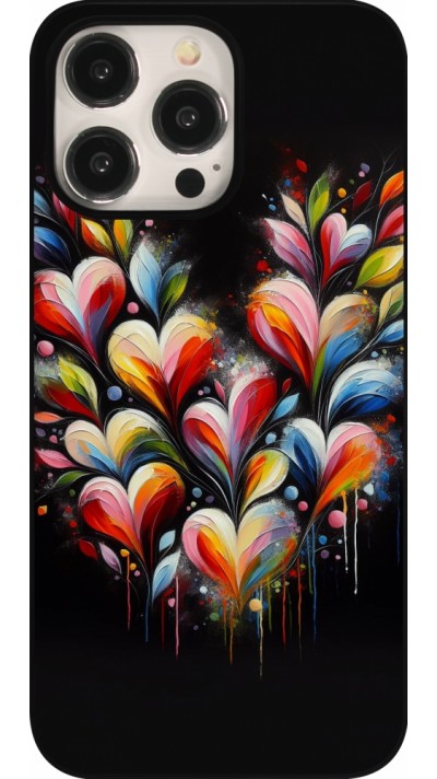 Coque iPhone 16 Pro Max - Valentine 2024 Coeur Noir Abstrait