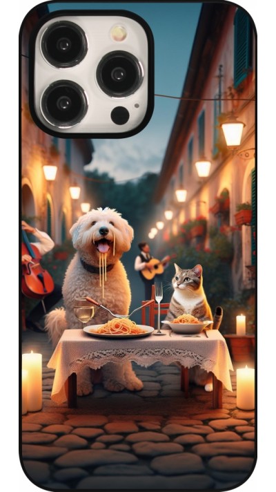 iPhone 16 Pro Max Case Hülle - Valentin 2024 Hund & Katze Kerzenlicht