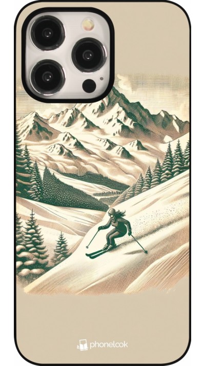 Coque iPhone 16 Pro Max - Vintage Ski Mountain