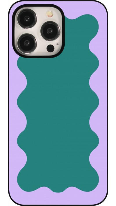 iPhone 16 Pro Max Case Hülle - Wavy Rectangle Green Purple