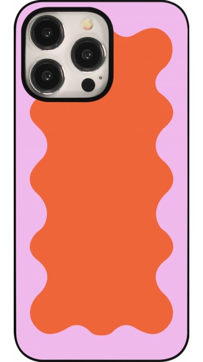 Coque iPhone 16 Pro Max - Wavy Rectangle Orange Pink