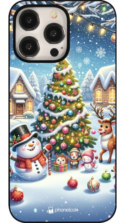 iPhone 16 Pro Max Case Hülle - Weihnachten 2023 Schneemann und Tannenbaum