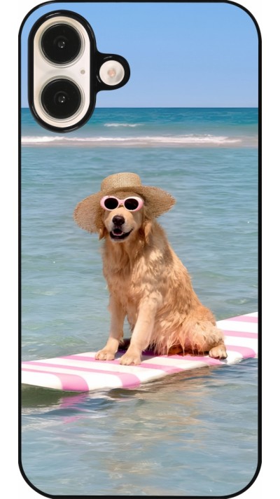 Coque iPhone 16 Plus - Summer Dog on Paddle