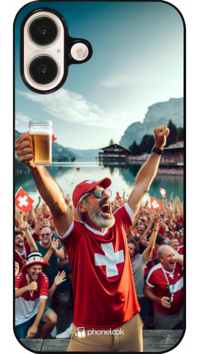 Coque iPhone 16 Plus - Victoire suisse fan zone Euro 2024