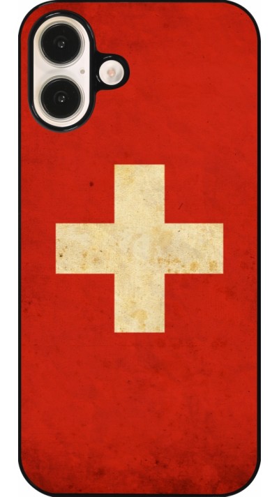 iPhone 16 Plus Case Hülle - Vintage Flag SWISS