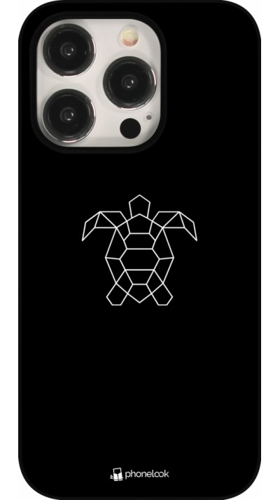 Coque iPhone 16 Pro - Turtles lines on black