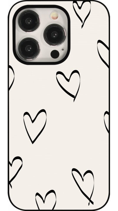 Coque iPhone 16 Pro - Valentine 2023 minimalist hearts