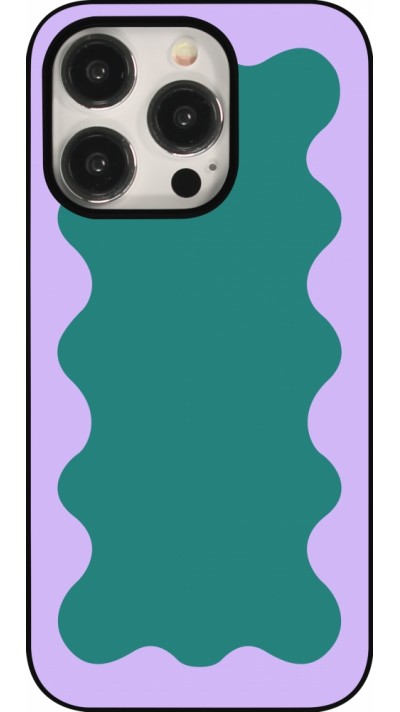 iPhone 16 Pro Case Hülle - Wavy Rectangle Green Purple