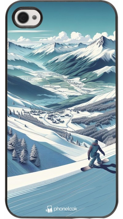 iPhone 4/4s Case Hülle - Snowboarder Berg