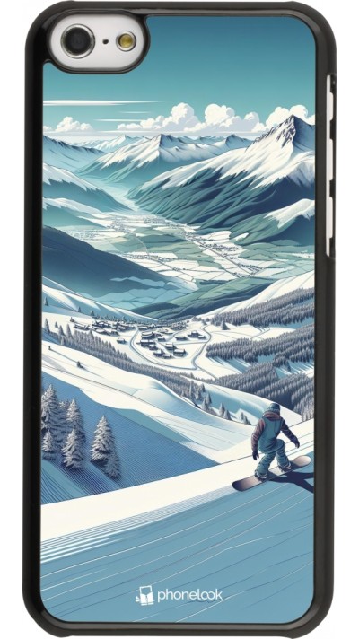 iPhone 5c Case Hülle - Snowboarder Berg