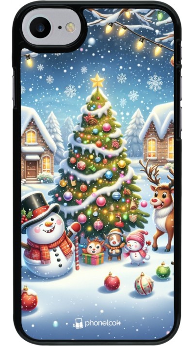 iPhone 7 / 8 / SE (2020, 2022) Case Hülle - Weihnachten 2023 Schneemann und Tannenbaum