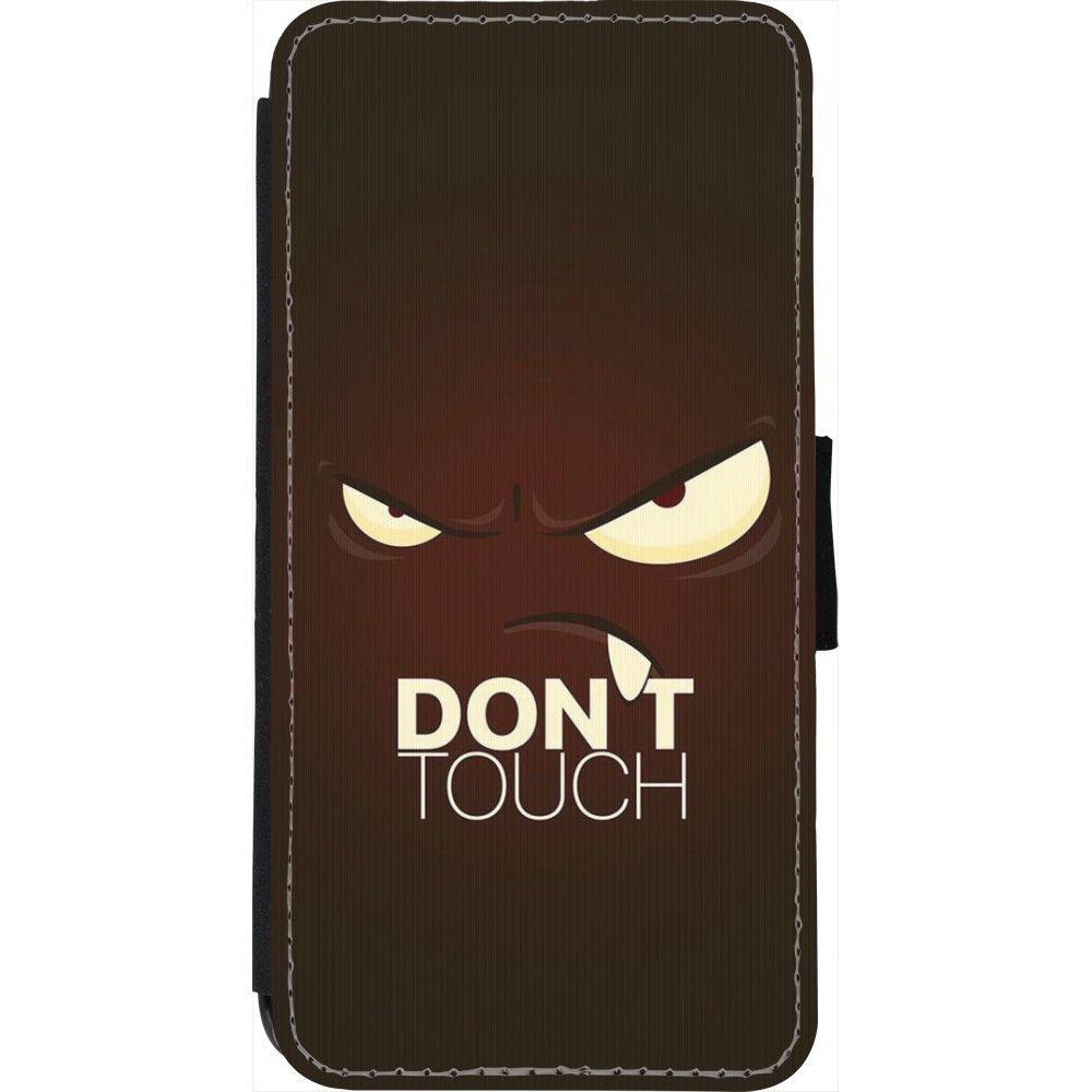 Hülle iPhone 7 / 8 / SE (2020, 2022) - Wallet schwarz Angry Dont Touch