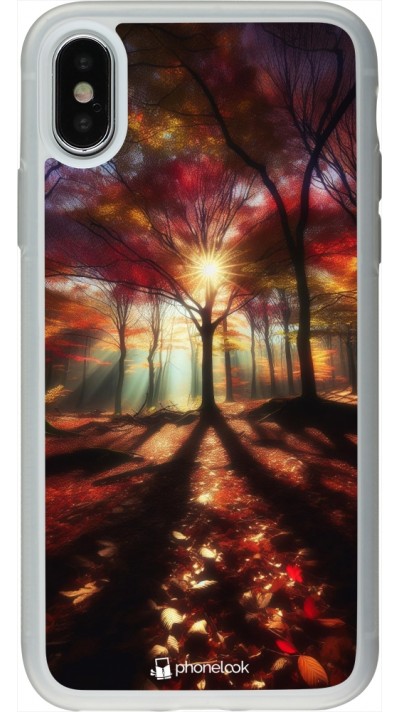 iPhone X / Xs Case Hülle - Silikon transparent Herbstlicher goldener Glanz