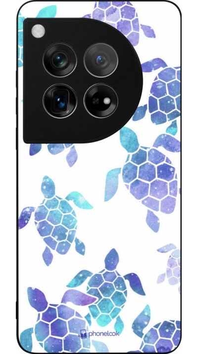 OnePlus 12 Case Hülle - Silikon schwarz Turtles pattern watercolor