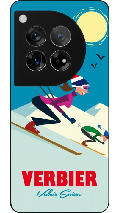 OnePlus 12 Case Hülle - Silikon schwarz Verbier Ski Downhill