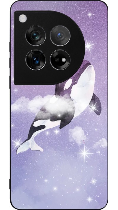 OnePlus 12 Case Hülle - Silikon schwarz Whale in sparking stars