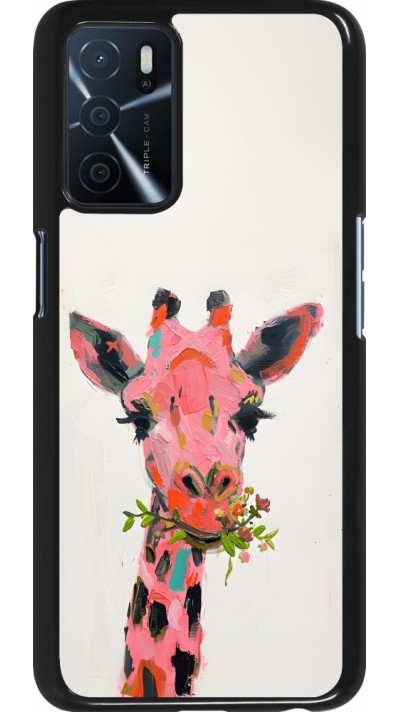 OPPO A16s Case Hülle - Pink Girafe Paint